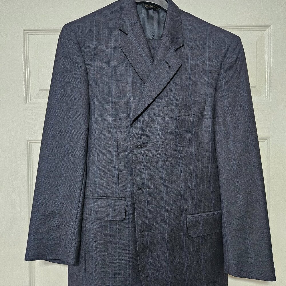 Men's Suit Jos A Bank Signature Gold ITALY 100% New Wool Size 40s NAVY BLUE